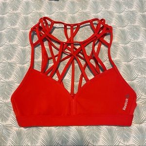 XS Reebok Dance Strappy Bra - Red